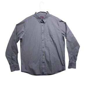 UNTUCKit Mens XL Sangiovese Slim Fit Gray Cotton Long Sleeve Button Up Shirt
